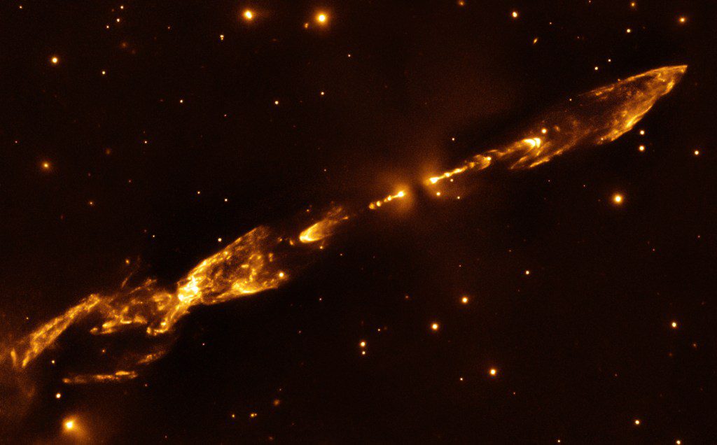 Una vecchia immagine della stella HH212 durante la sua formazione