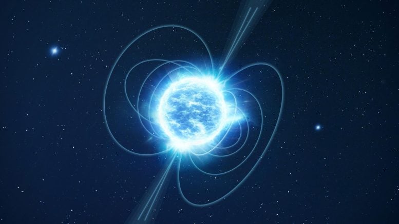 Rappresentazione artistica di una stella di neutroni